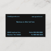 Automobil-Visitenkarte Visitenkarte (Rückseite)