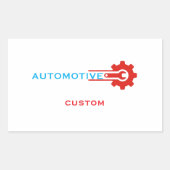 Automobil-Zahnrad-Logo Rechteckiger Aufkleber (Vorderseite)