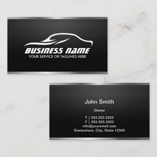 AutomobilAuto-Reparatur-beruflicher Metallstahl Visitenkarte (Vorne/Hinten)