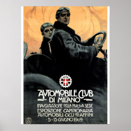 AUTOMOBILE CLUB DI MILANO Werbung Jahrgangswagen Poster