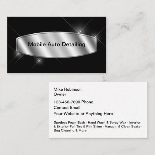 Automobile Mobile Detailing Cool Visitenkarte (Vorne/Hinten)
