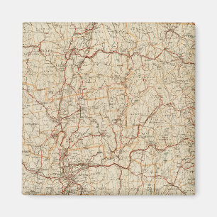 Automobilkarte Massachusetts Vintage-Geographie Au Magnet