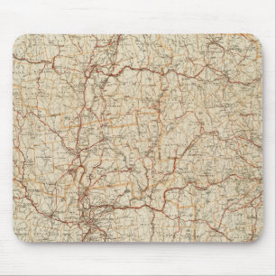 Automobilkarte Massachusetts Vintage-Geographie Au Mousepad