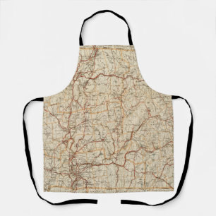 Automobilkarte Massachusetts Vintage-Geographie Au Schürze