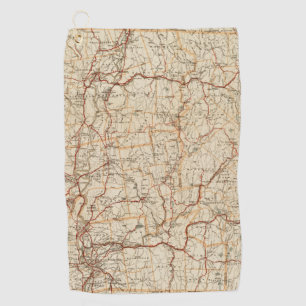 Automobilkarte Massachusetts Vintages geografische Golfhandtuch