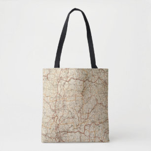 Automobilkarte Massachusetts Vintages geografische Tasche