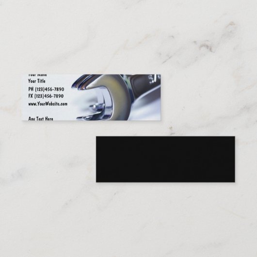 Automobilmechaniker-Schlüssel-Entwurf Mini Visitenkarte (Vorne/Hinten)