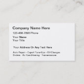 Automobilmechaniker-Visitenkarten Visitenkarte (Rückseite)