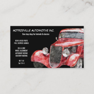 Automobilteile & Service Rotes klassisches Hotrod- Visitenkarte