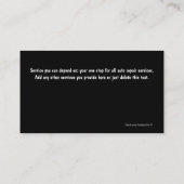 AutomobilVisitenkarten Visitenkarte (Rückseite)