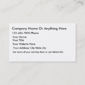 AutomobilVisitenkarten Visitenkarte (Rückseite)