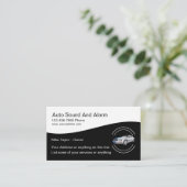 Automobilwarnung und Tonanlagen Visitenkarte (Stehend Vorderseite)