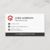 Automotive and Maintenance Services Visitenkarte (Rückseite)