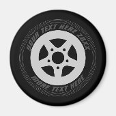 Automotive black car tire wheel cool custom fridge magnet (Vorne)