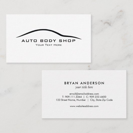 Automotive - Body Shop Business Card Visitenkarte (Vorne/Hinten)