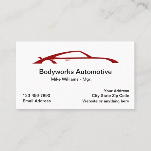 Automotive Business Cards Einzigartig Visitenkarte (Vorderseite)