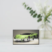 Automotive Car Wash & Auto Detection Modernes Schw Visitenkarte (Stehend Vorderseite)