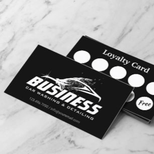 Automotive Car Washing Auto Detailing Loyalty Visitenkarte
