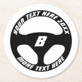 Automotive drink coaster with car wheel logo runder pappuntersetzer (Vorderseite)