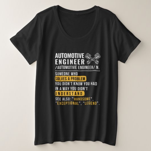 Automotive Engineer Definition Funny Job T Shirt (Design vorne)