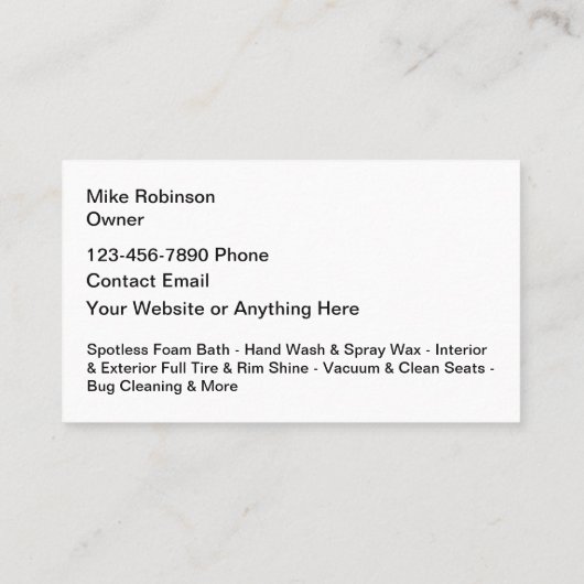 Automotive Mobile Detailing Cool Visitenkarte (Rückseite)