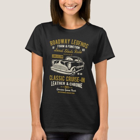 Automotive Nostalgia Classic Car Cruise in Distres T-Shirt (Vorderseite)