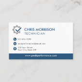Automotive Service Technician Visitenkarte (Rückseite)