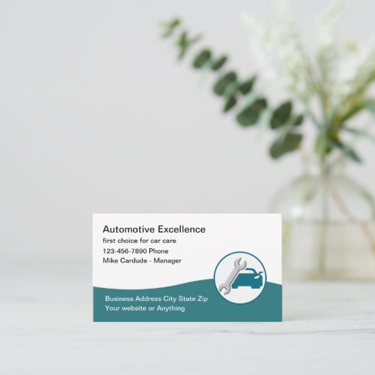 Automotive Services Cool Business Card Design Visitenkarte (Stehend Vorderseite)