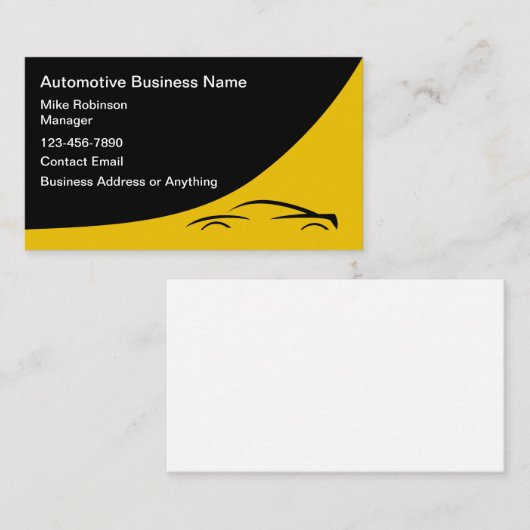 Automotive Services Modernes Business Card Design Visitenkarte (Vorne/Hinten)