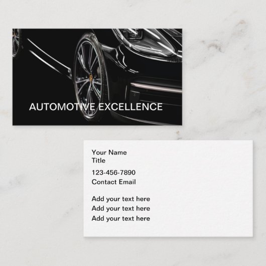 Automotive Sleek Modern Business Cards Visitenkarte (Vorne/Hinten)