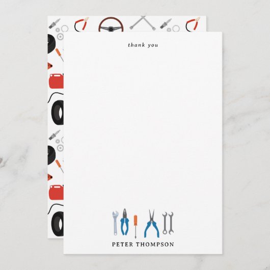Automotive-Werkzeuge Dankeskarte (Vorne/Hinten)