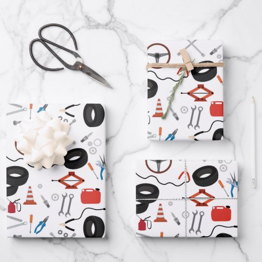 Automotive-Werkzeuge Geschenkpapier Set (Vorderseite)