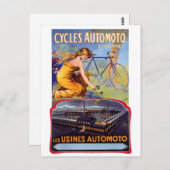 Automoto Cycles 1914 Vintages Werbeplakat Postkarte (Vorne/Hinten)