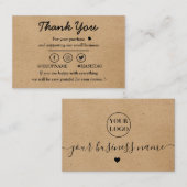 Autopapier benutzerdefiniertes Logo danke Visitenk Visitenkarte (Vorne/Hinten)