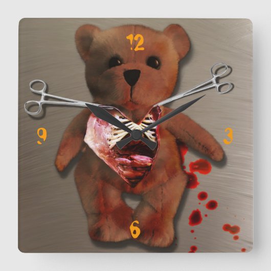 Autopsie von T. Bär Quadratische Wanduhr (Vorderseite)