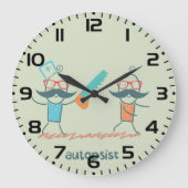 Autopsist Medizinischer Spaß mit Mustache Große Wanduhr (Vorderseite)