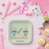 Autopsist Medizinischer Spaß mit Mustache Pappteller (Party)