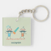 Autopsist Medizinischer Spaß mit Mustache Schlüsselanhänger (Rückseite)