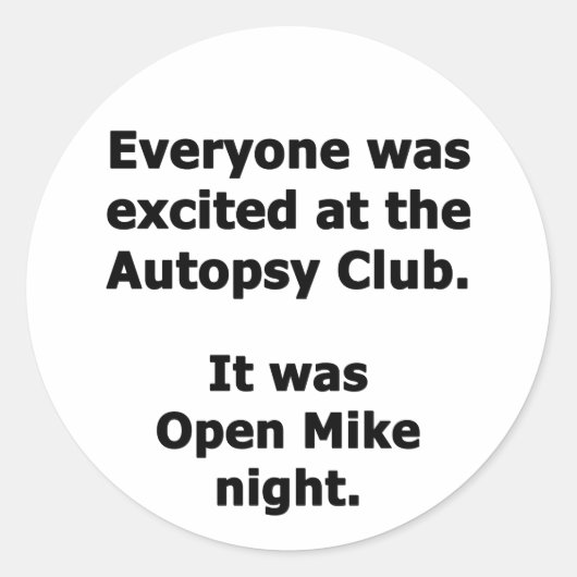 Autopsy-Club Runder Aufkleber (Vorderseite)