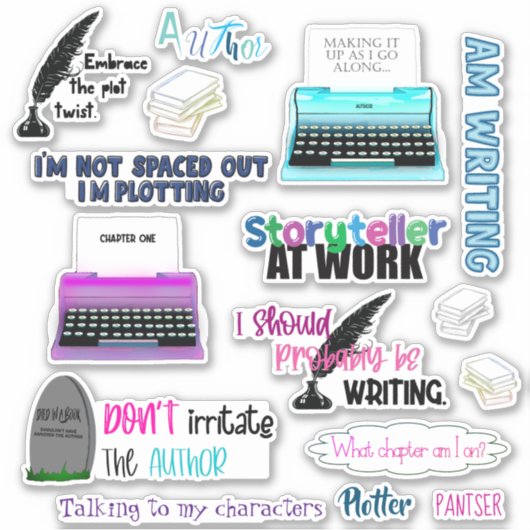 Autor-Aufkleber 8x8 Aufkleber (Vorderseite)