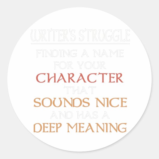 Autor Autor Buch Buchstaben Namen Funny Geschenk Runder Aufkleber (Vorderseite)