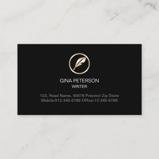 Autor Autor Copywriter Novelist Quill Visitenkarte (Vorderseite)