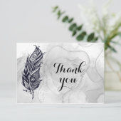 Autor Boho Tribal Feather Pen Vielen Dank Dankeskarte (Stehend Vorderseite)