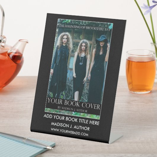 Autor Buch Cover Schwarz oder Farbe wählen Sockelschild (In Situ)