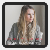 Autor Buch singend Autographisches Buchzeichen Quadratischer Aufkleber (Vorderseite)