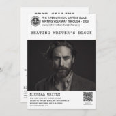 Autor Buch Werbeaktion Lautsprecher Writer's Works Einladung (Vorne/Hinten)