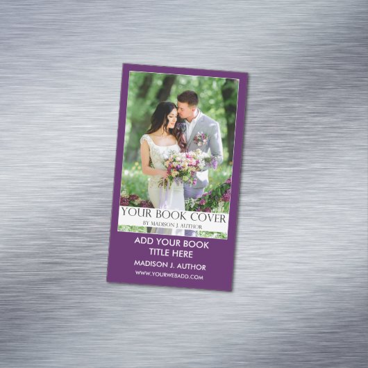 Autor Buch Werbeaktion Lila Magnetische Visitenkarte (Beispiel)