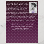 Autor Buch Werbeaktion Lila Polka Dot Flyer (Hinten)