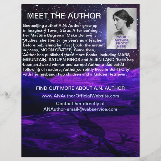 Autor Buch Werbeaktion Weltraumwissenschaft-Fiktio Flyer (Hinten)