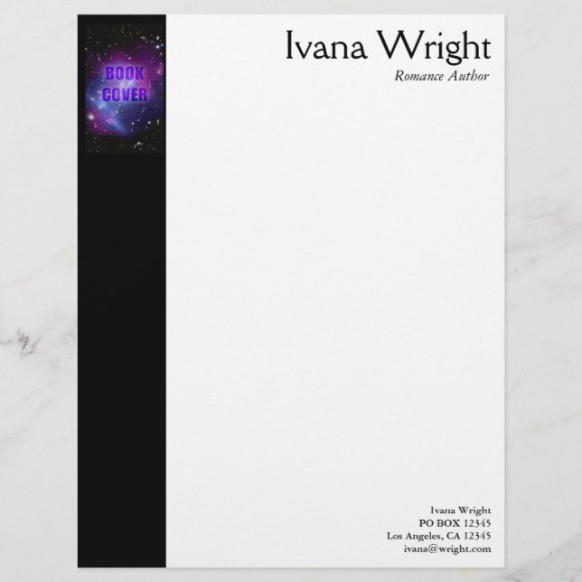 Autor Buchcover Briefkopf (Vorderseite)